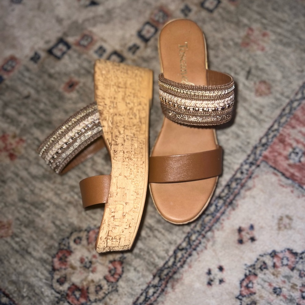 Toscanella beaded platform sandals